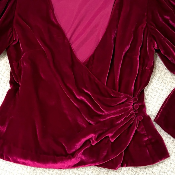 Burgundy wrap dressy top - Picture 2 of 2
